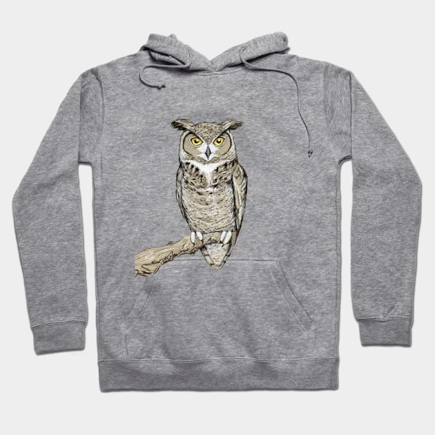 Great horned owl Hoodie by Bwiselizzy